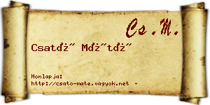 Csató Máté névjegykártya